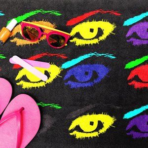 Cool Beach Towel Warhol Eyes Print
